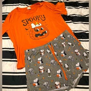 Munki Munki Peanuts Halloween 2pc Pajama Set